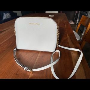 White Michael Kors Saffiano leather bag